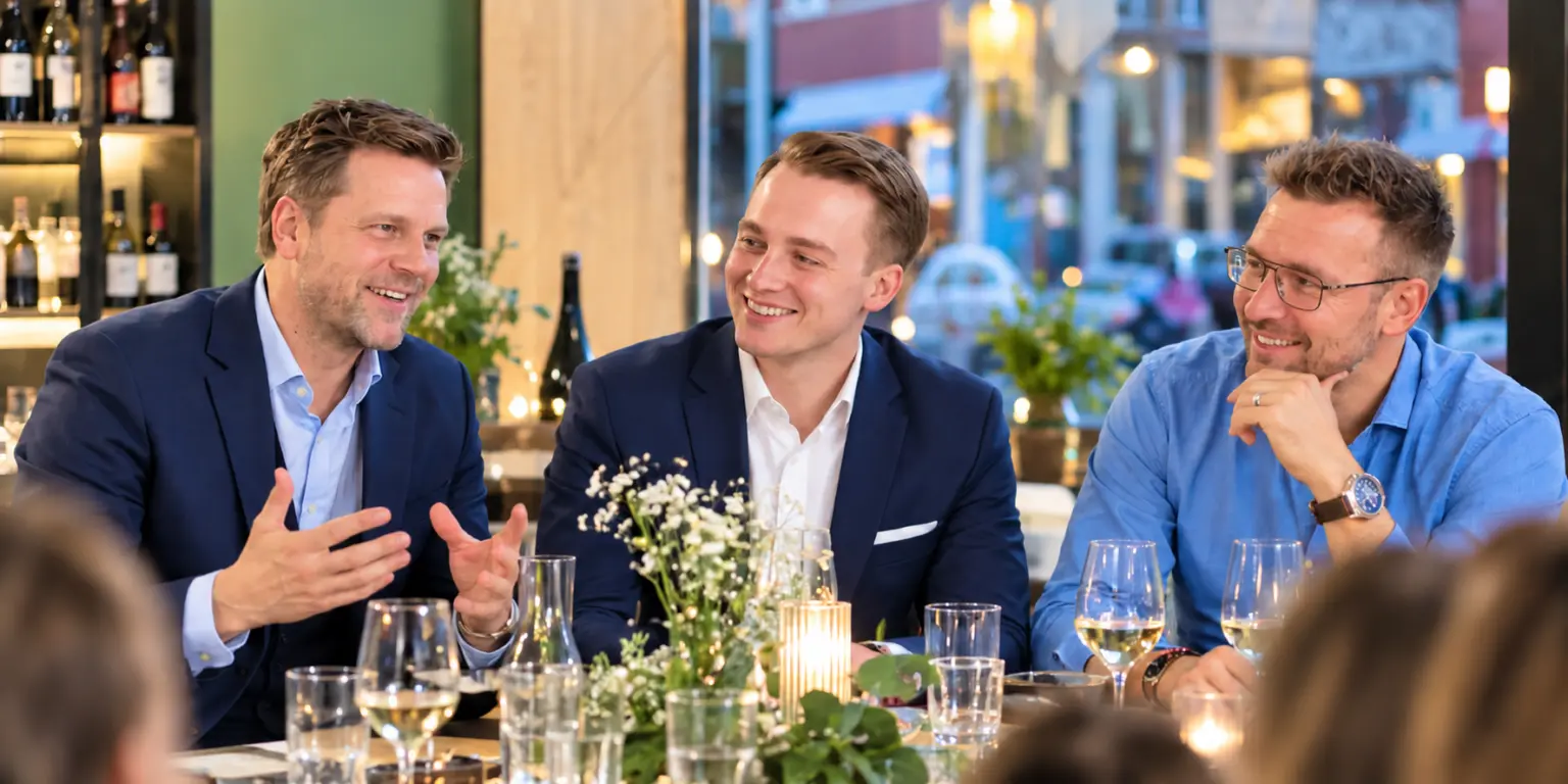 Maximilian Schulte, Sebastian Egidy, Frank Lauterbach (von links), die Referenten von "Bock auf Business: Ausgaben deckeln" in Würzburg